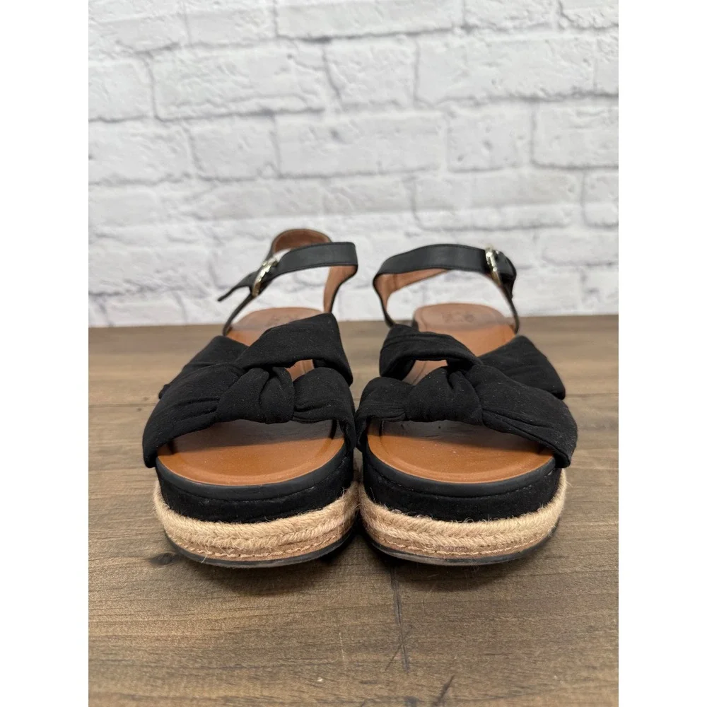 Naturalizer Berry Black Espadrille Platform Sandals Size 10 Beachy Boho Coastal